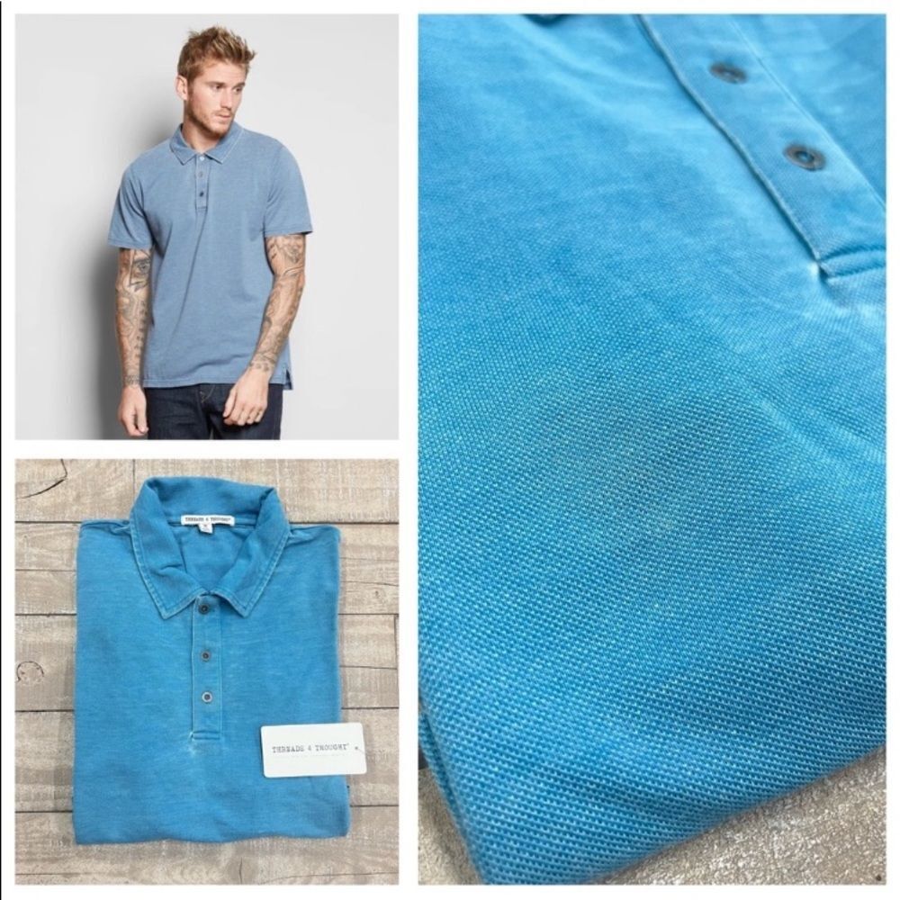 𝅺Threads 4 Thought Blue Blake Polo